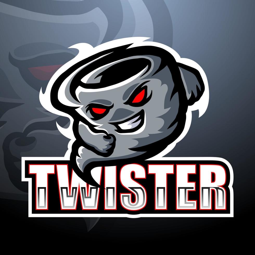 twister mascot esport logo ontwerp vector