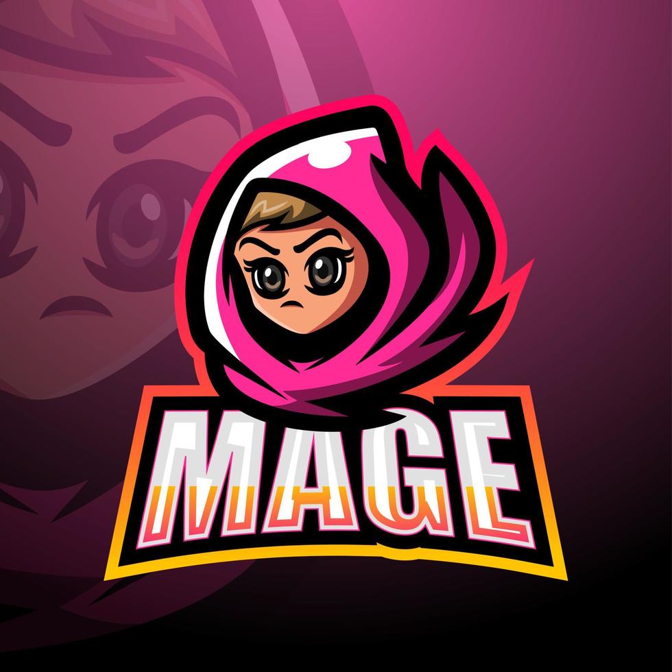 magiër mascotte esport logo ontwerp vector