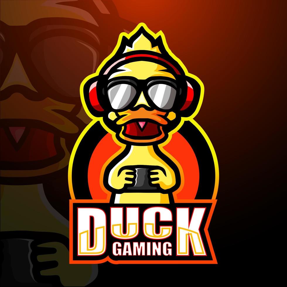 duck gaming mascotte esport logo ontwerp vector