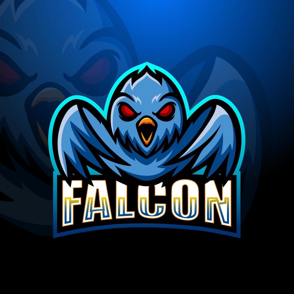 falcon mascot esport logo ontwerp vector