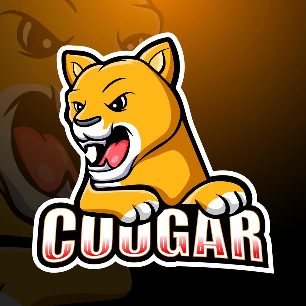 cougar mascotte esport logo ontwerp vector