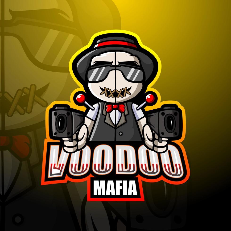 maffia voodoo mascotte esport logo ontwerp vector