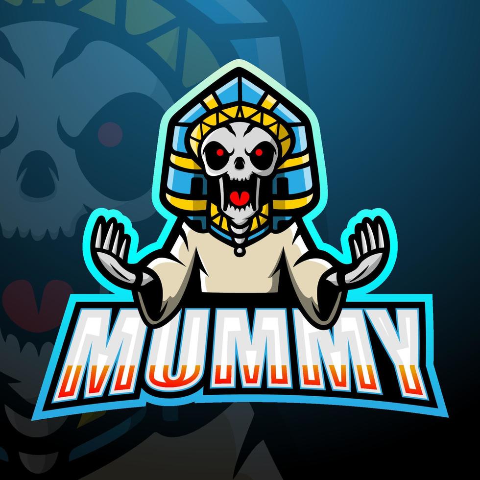 mummie mascotte esport logo ontwerp vector