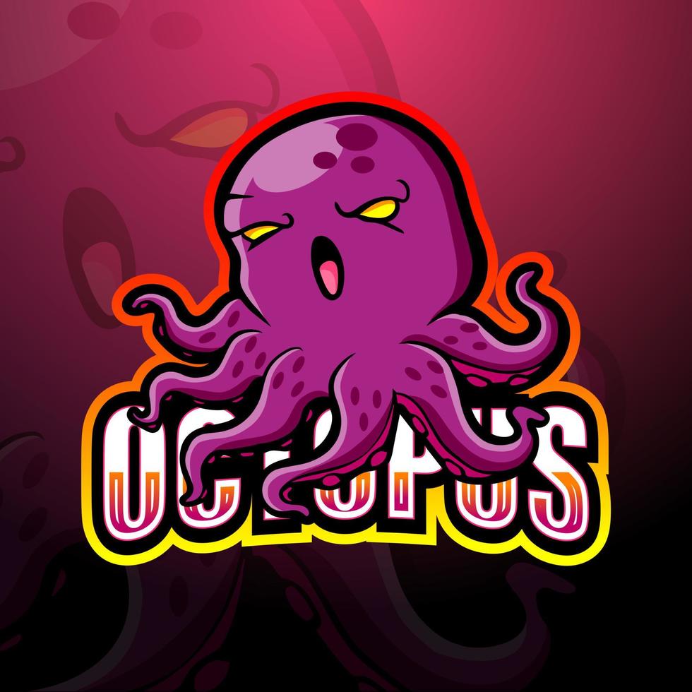 octopus mascotte esport logo ontwerp vector