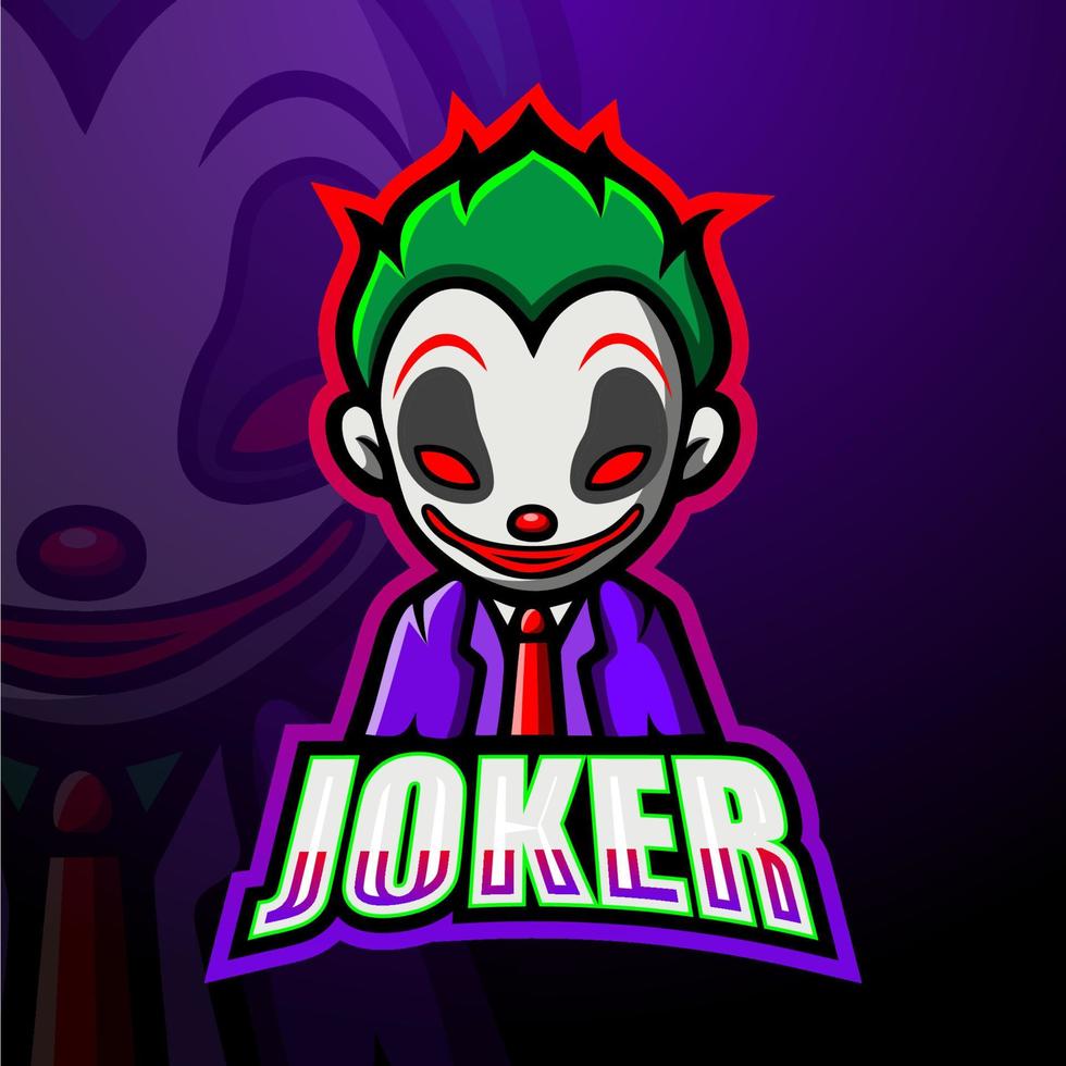 joker mascotte esport logo ontwerp vector