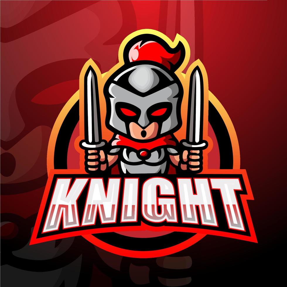 ridder mascotte esport logo ontwerp vector