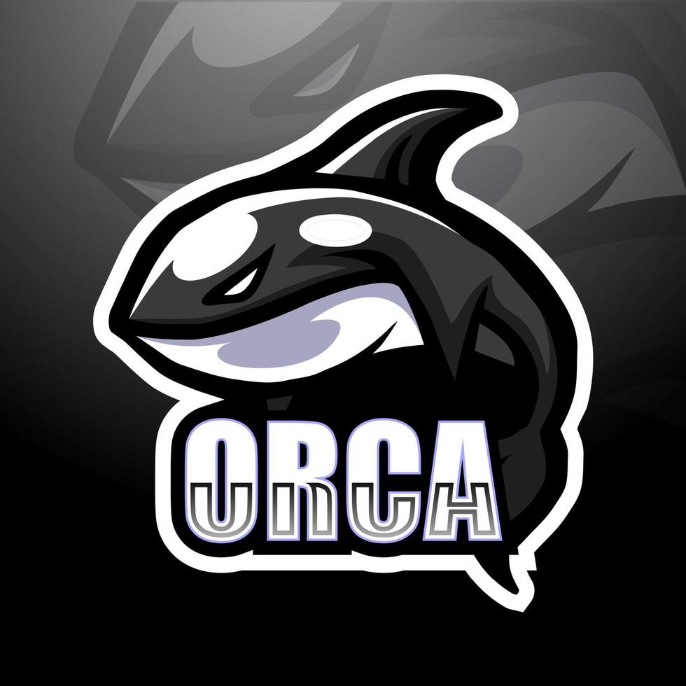 orka mascotte esport logo ontwerp vector