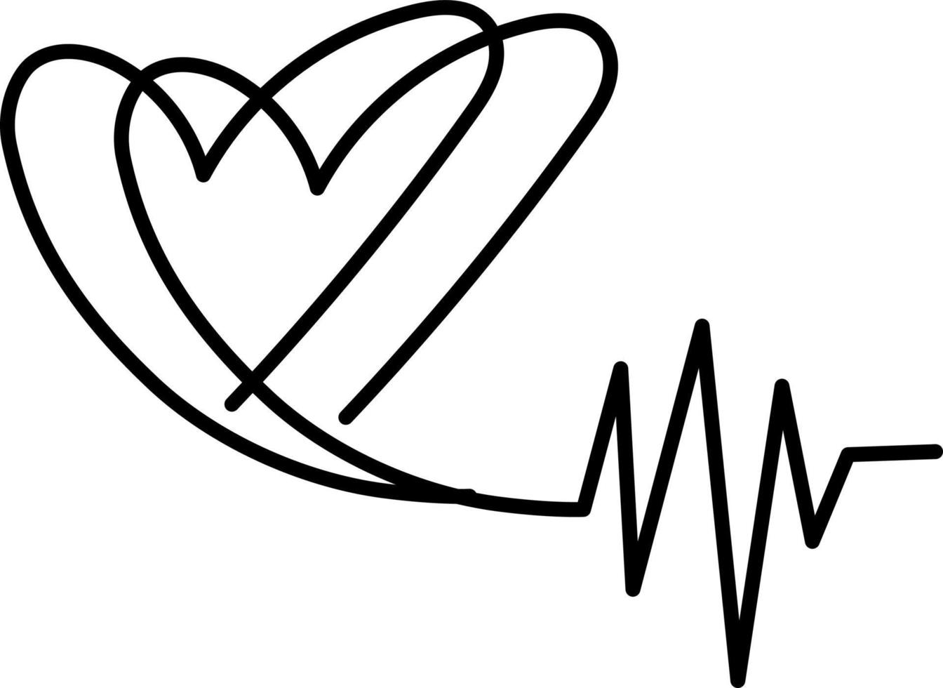 reddingslijn hart overzicht pictogram vector