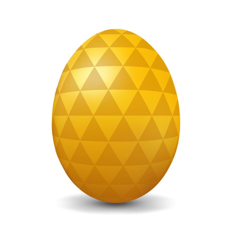 geel kippenei voor Pasen realistisch en volumetrisch ei vector