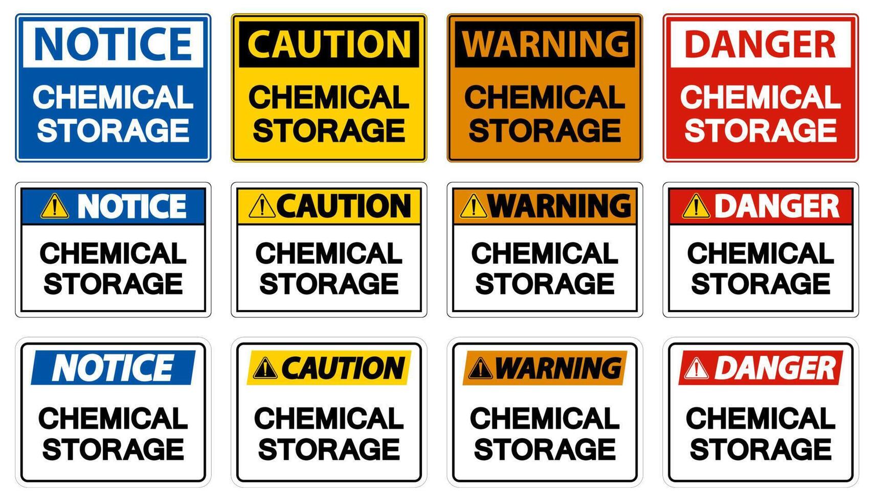 label chemische opslag teken op witte achtergrond vector