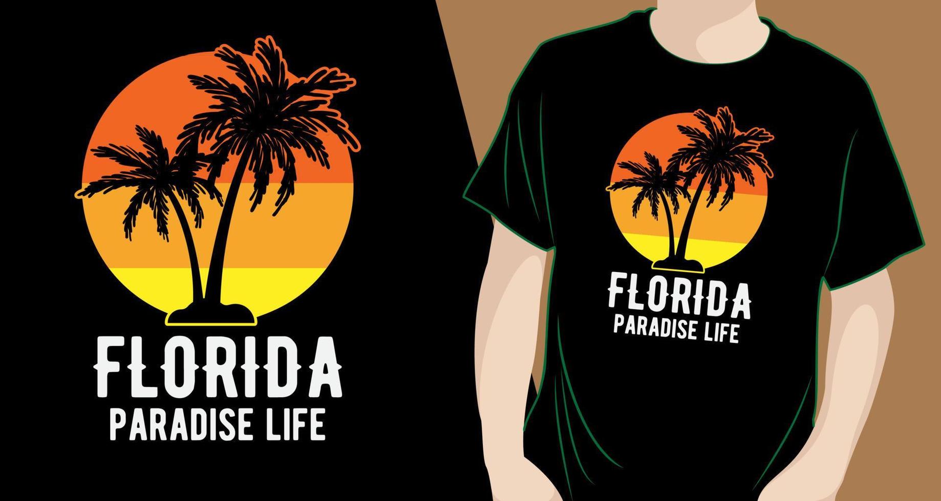 Florida Paradise Life typografie voor t-shirt vector