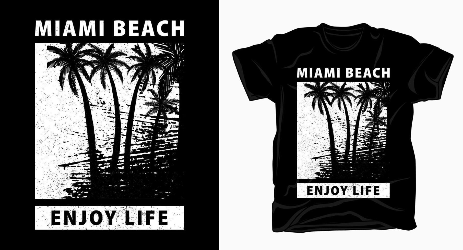 Miami Beach geniet van het leven typografieontwerp voor t-shirt vector