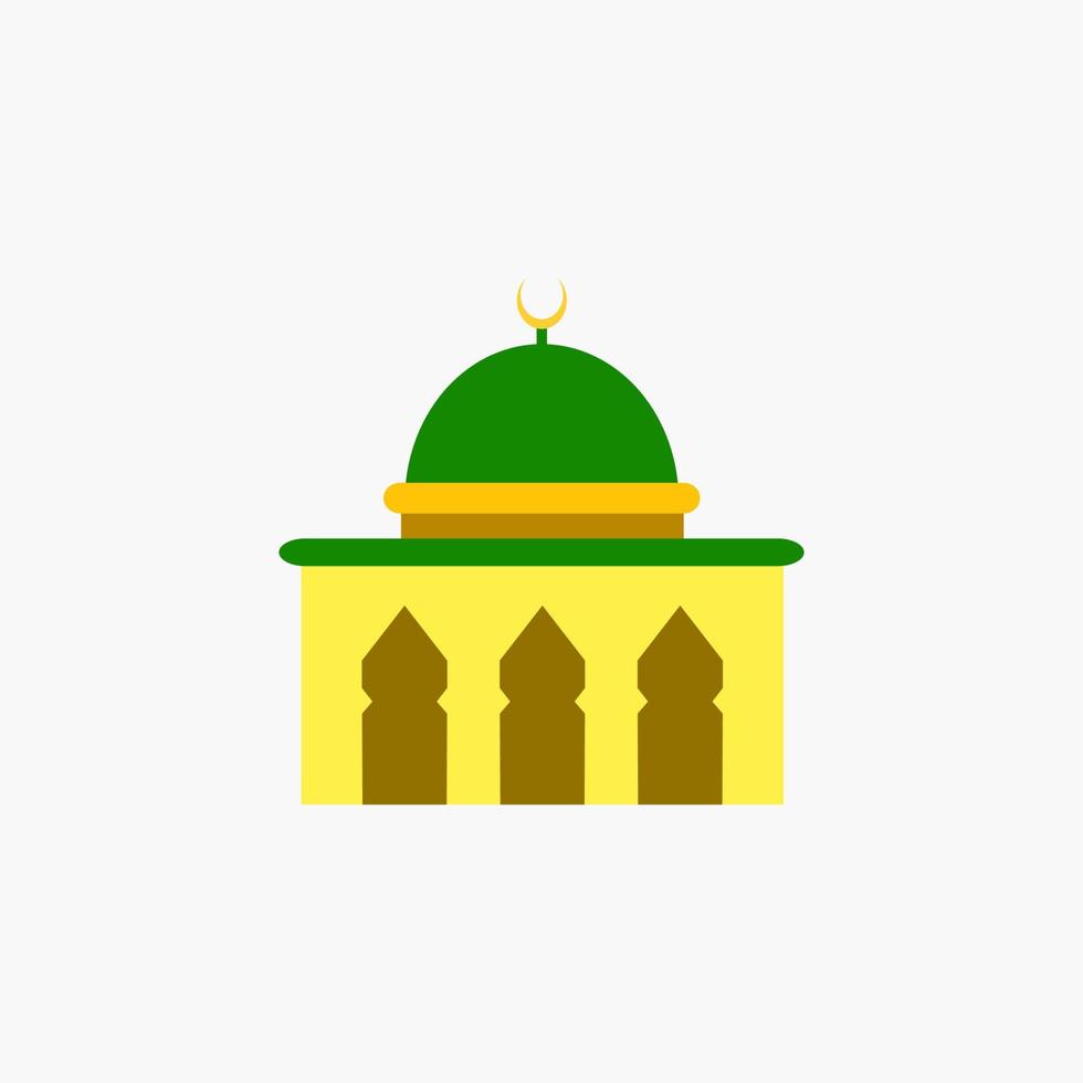 kleurrijke moskee platte pictogram ontwerp. ontwerpen voor ramadan. vector