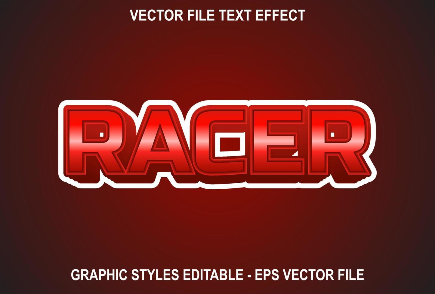 racer-teksteffect met rode kleur. teksteffectontwerp in sportstijl. vector