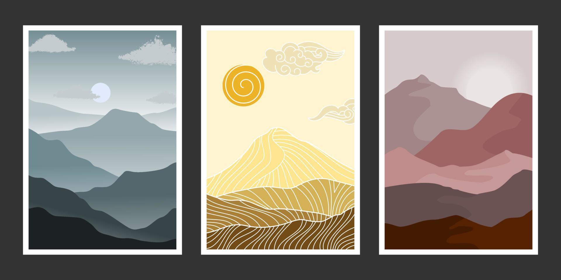 abstracte bergschildering, abstracte achtergrond, premium vector