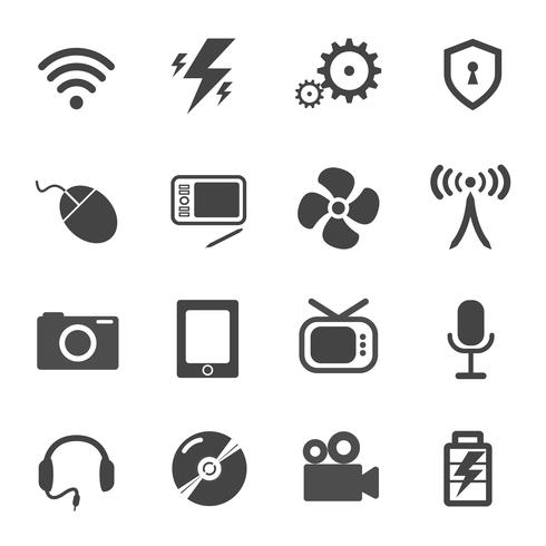 Elektronische en elektrische pictogram vector set