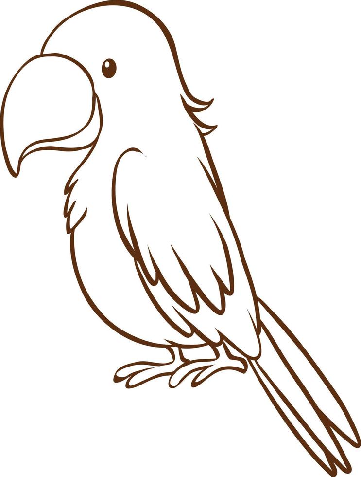 papegaai in doodle eenvoudige stijl op witte achtergrond vector