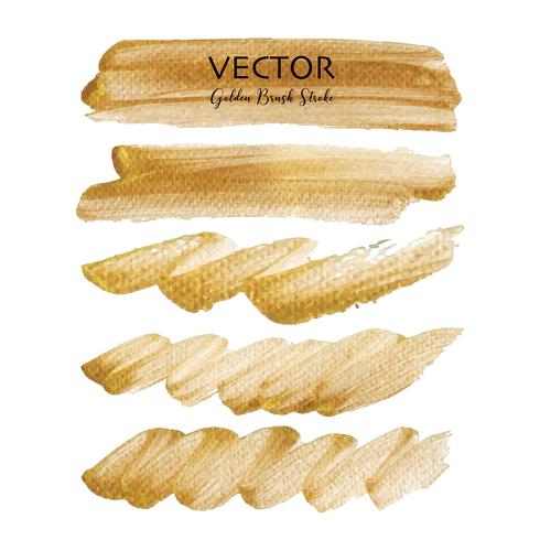 Gouden vectorpenseelslag, de Gouden vlek van de textuurverf, Vectorillustratie. vector