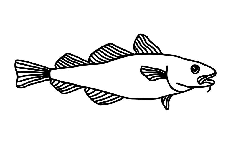 Kabeljauw Vis illustratie vector