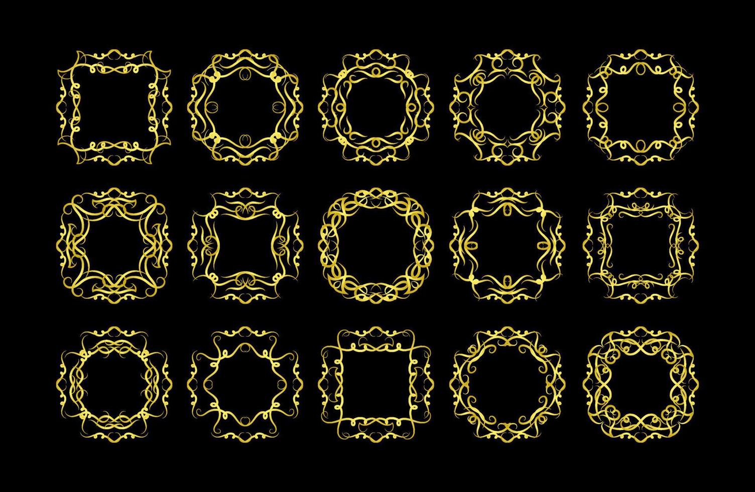 gouden randen elementen set collectie, ornament vector