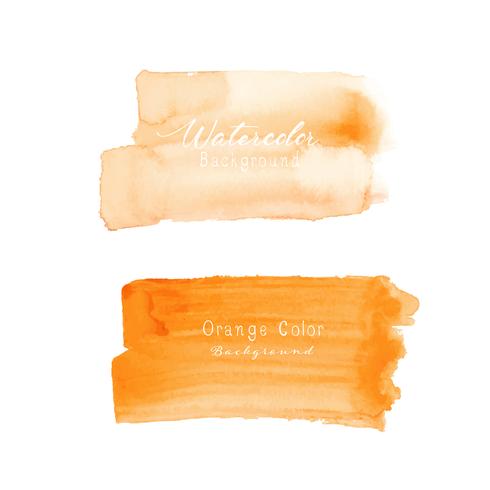 De oranje waterverf van de borstelslag op witte achtergrond. Vector illustratie.