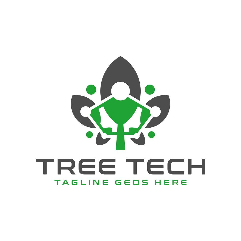 toekomstige boom technologie illustratie logo ontwerp vector