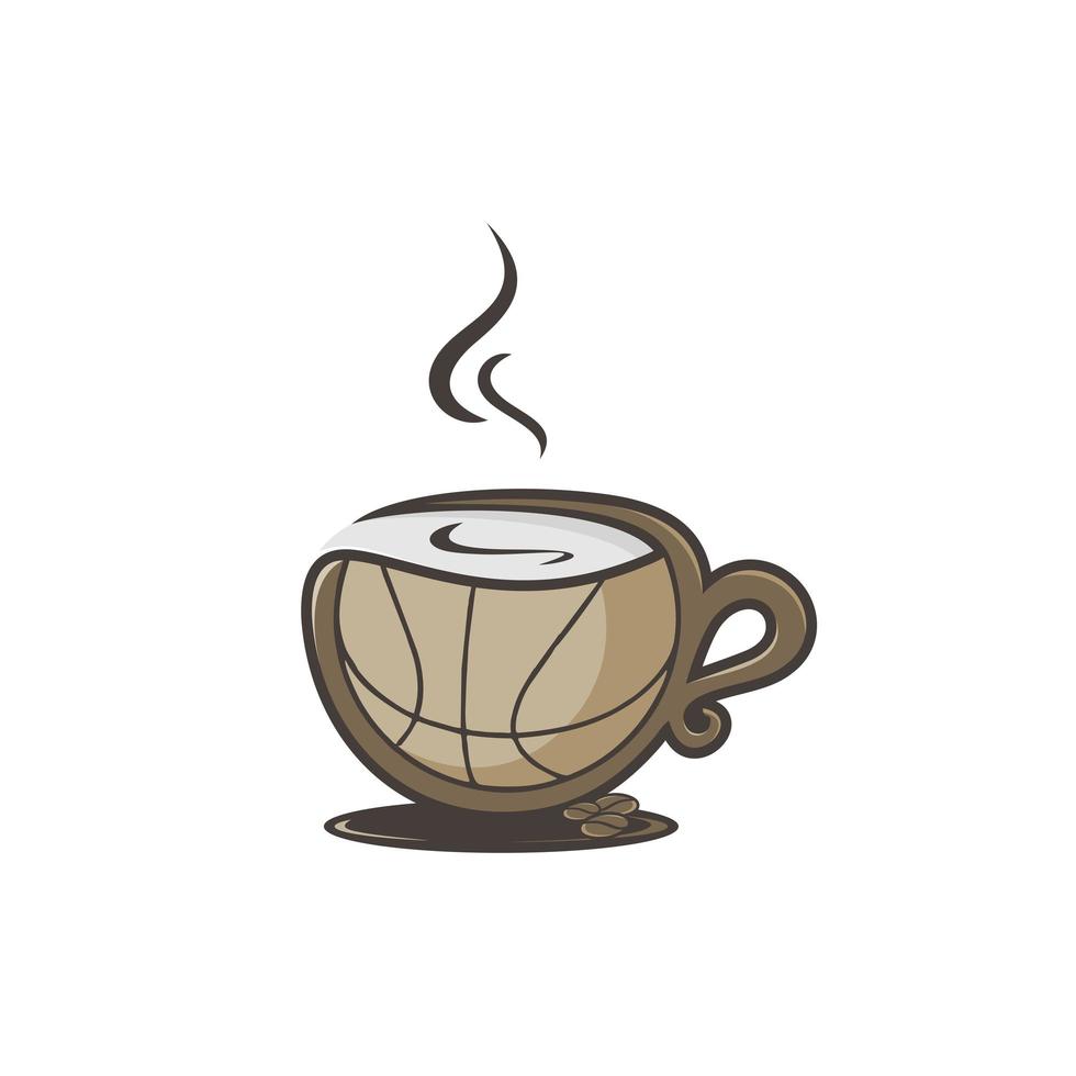 koffie basketbal logo ontwerp vector