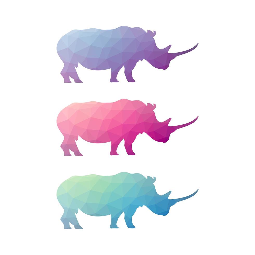 laag poly neushoorn logo vector