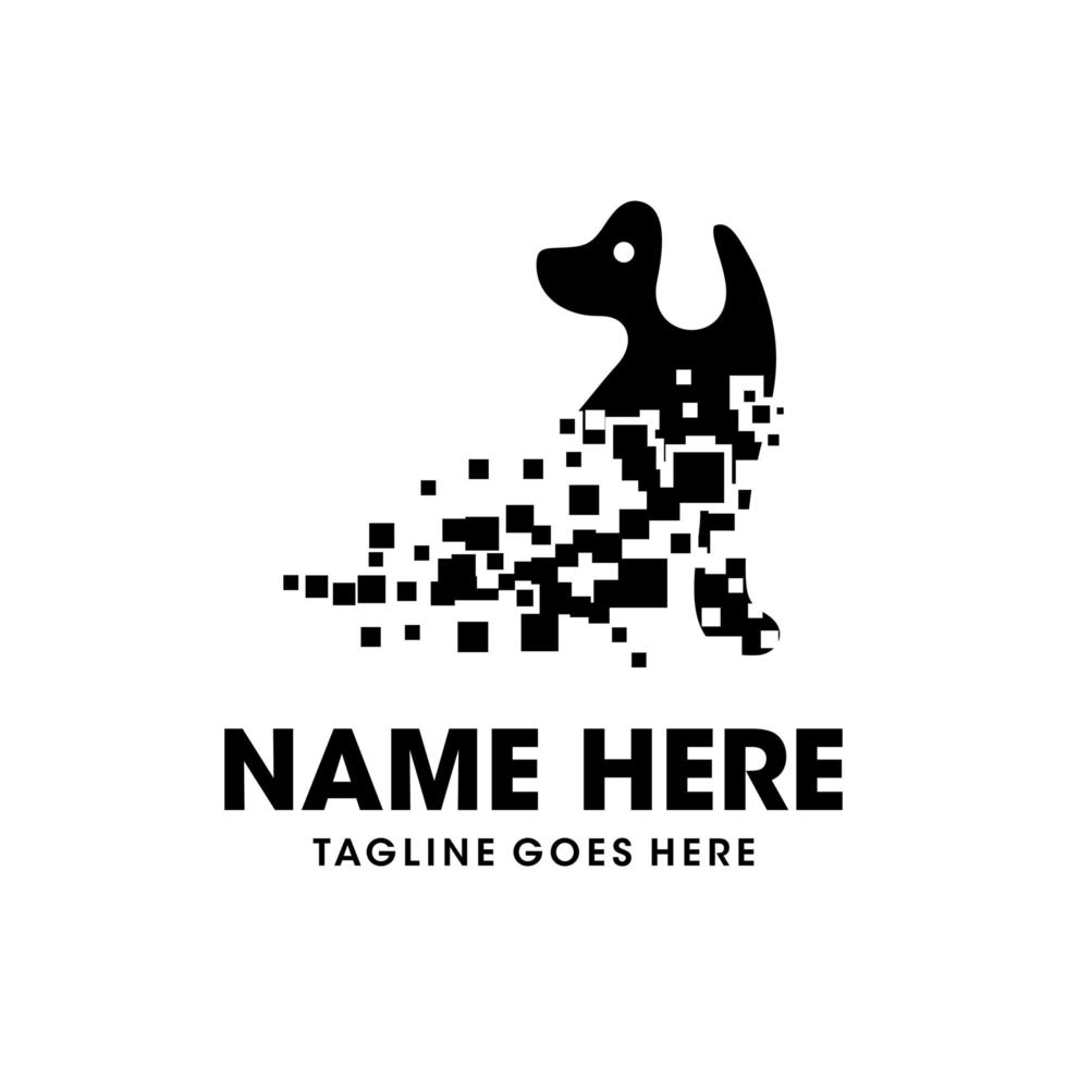 technologie hond logo ontwerp vector