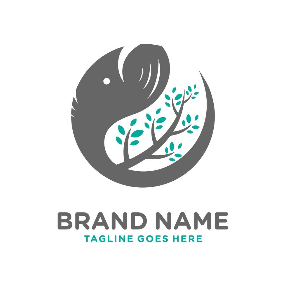 olifant hoofd blad logo vector