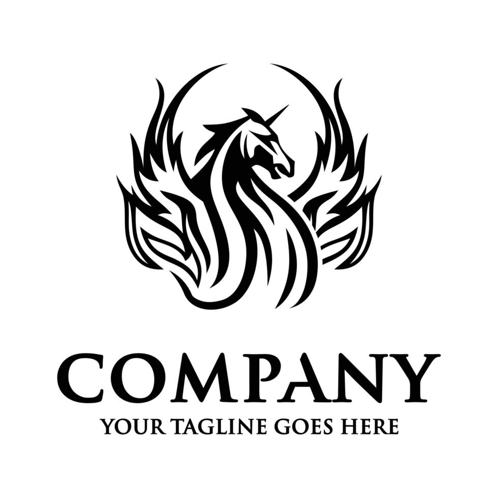 eenhoorn paard logo vector