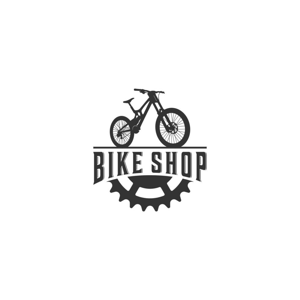 fietsenwinkel logo sjabloon op witte achtergrond vector