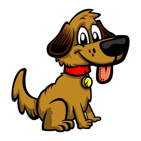 Leuke vriendelijke cartoon hond vector