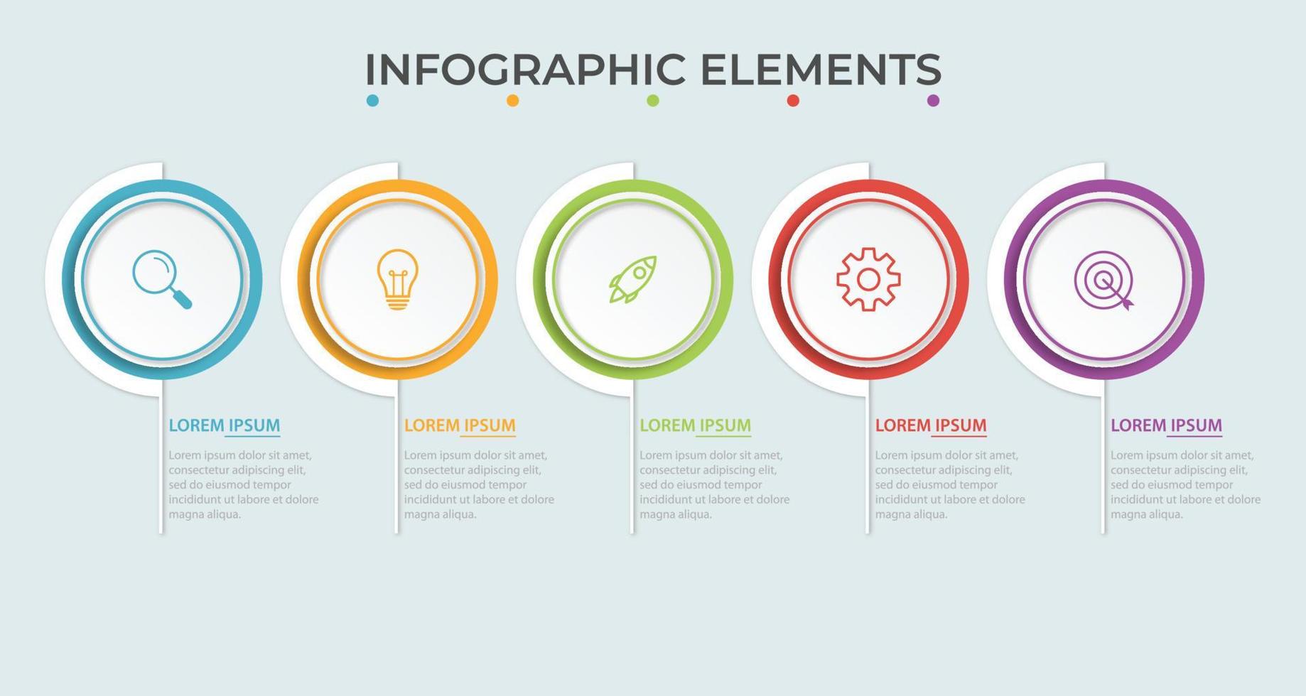 presentatie zakelijke infographic sjabloon met 5 opties vectorillustratie vector