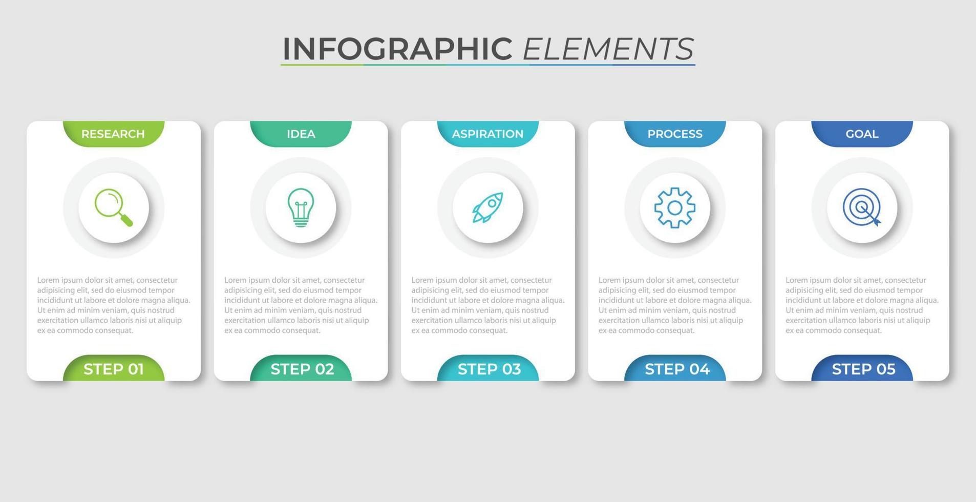 presentatie zakelijke infographic sjabloon met 5 opties vectorillustratie vector