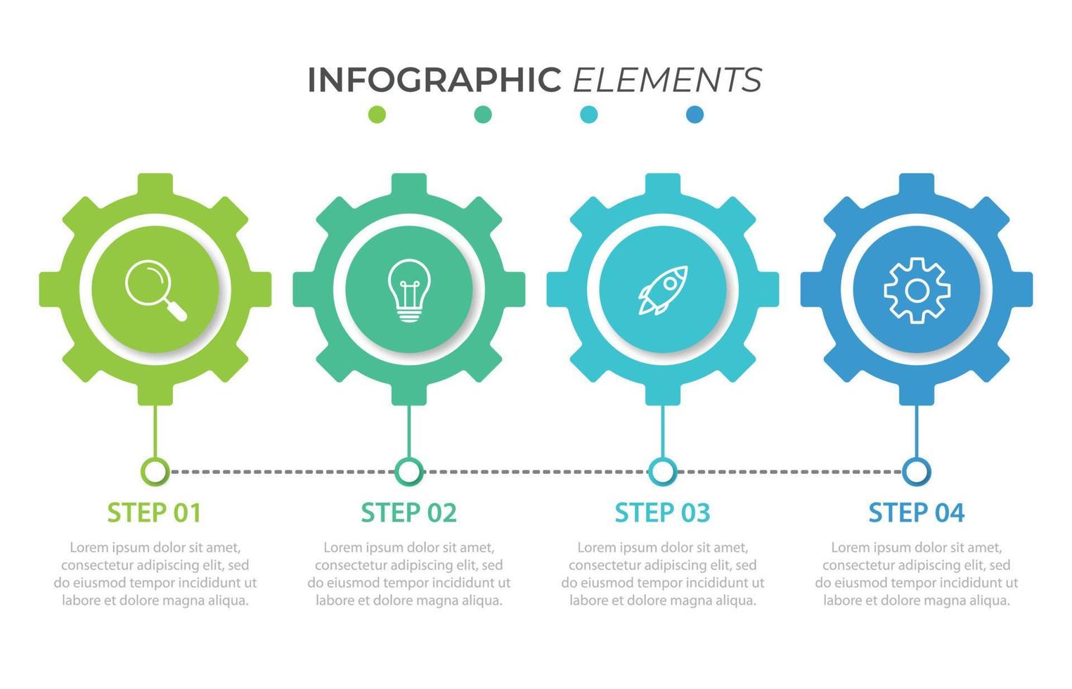 presentatie zakelijke infographic sjabloon met 4 opties. vectorillustratie. vector