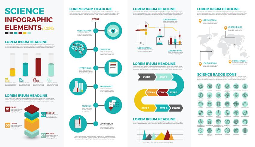 Wetenschap onderwijs infographic elementen vector