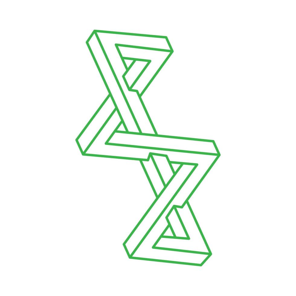 optische illusie logo. onmogelijke vormen vector. optische kunstvoorwerpen. geometrische figuren. vector