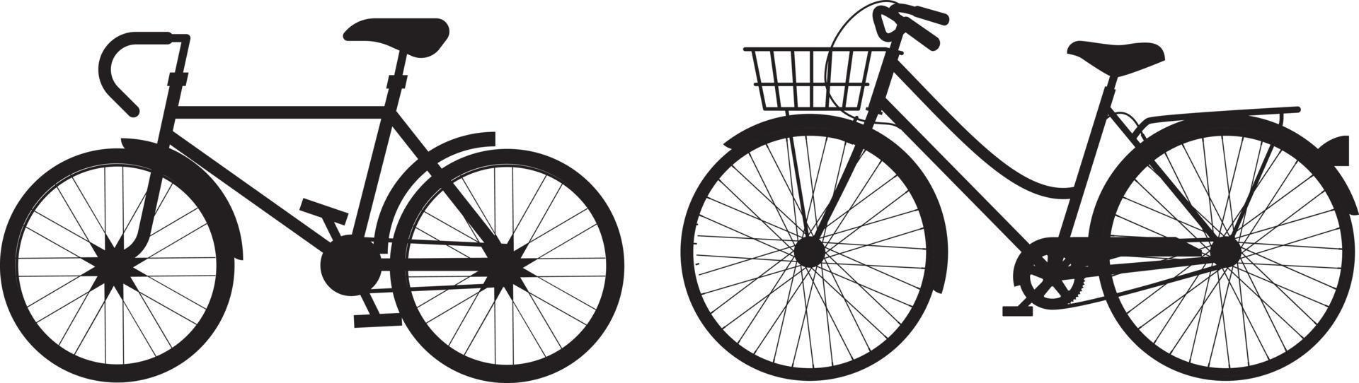 fiets silhouetten in verschillende stijl. vectorillustratie. vector
