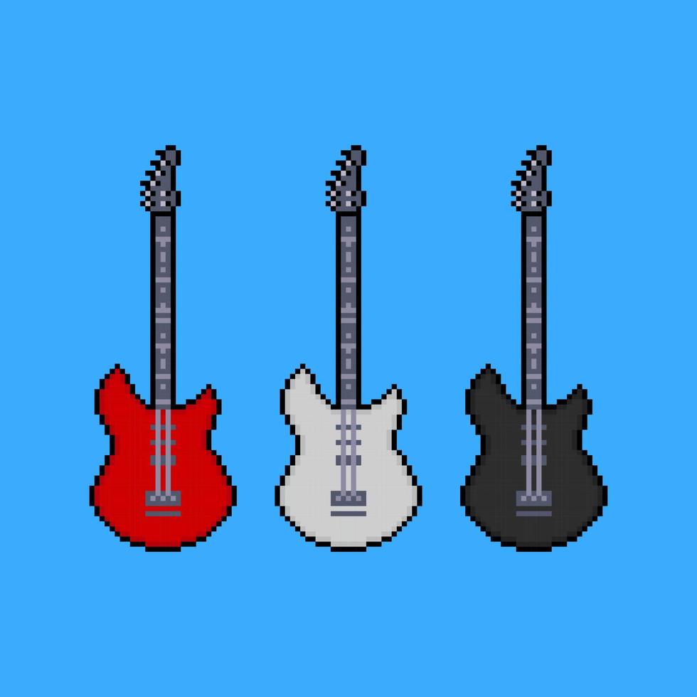 elektrische gitaren set pixelart vector