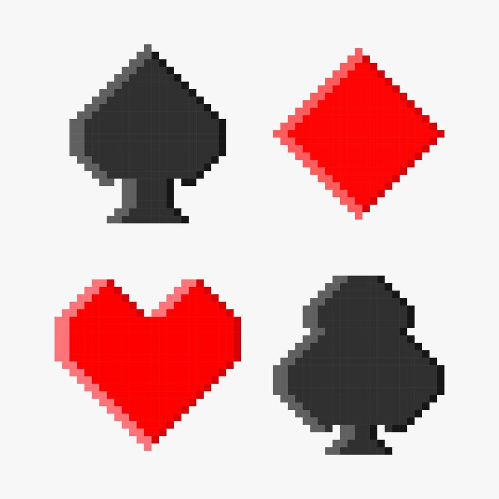 speelkaarten pictogram pixelart vector