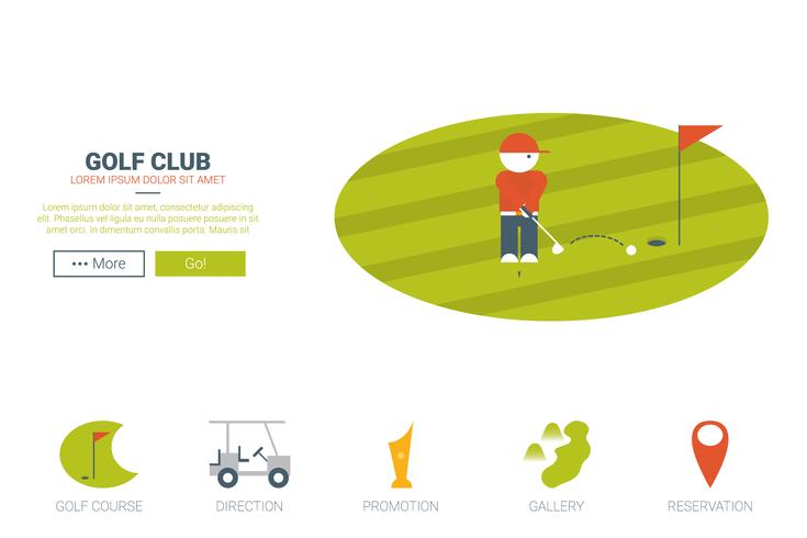 golfclub website concept vector