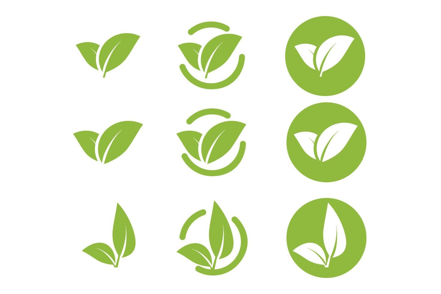 groene blad logo set pictogrammen. vector in plat ontwerp