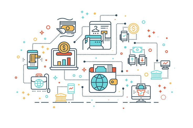 Digitaal geld portemonnee concept vector