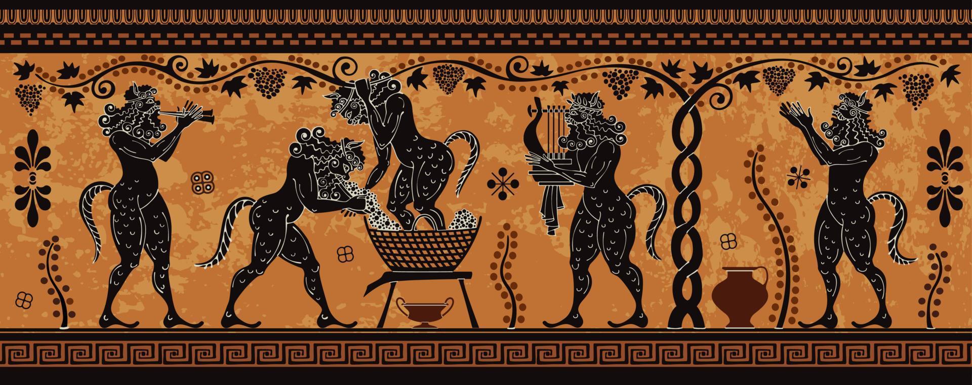 oude greece.history.culture.black figuur aardewerk ontwerp. vector