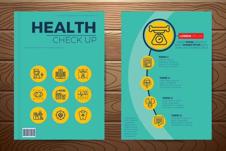 Medische en gezondheidscontrole boekomslag vector