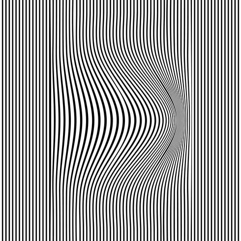 De abstracte gestreepte zwart-witte achtergrond van het golf convex ontwerp van het lijnenpatroon vector