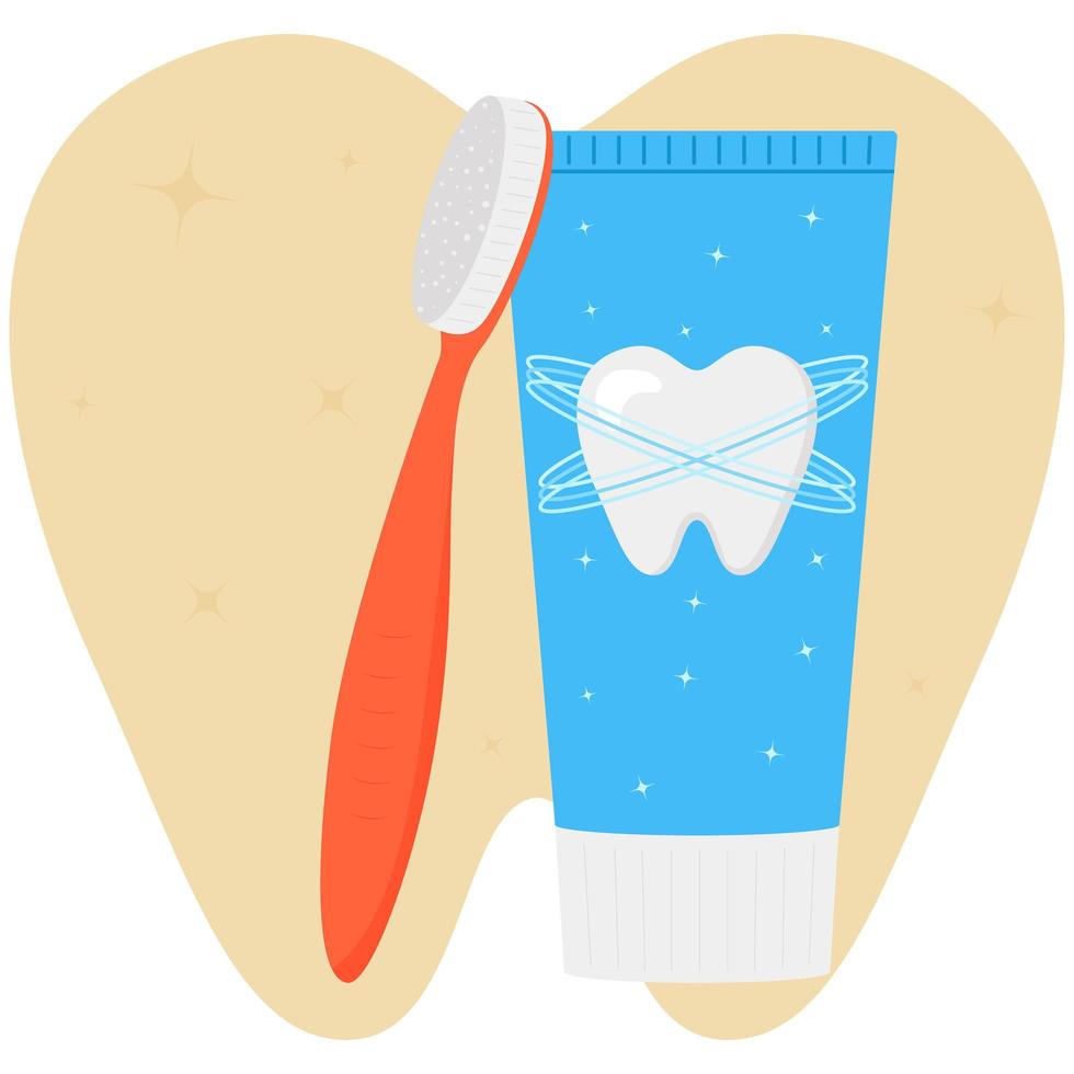 tandenborstel met tandpasta geïsoleerd op een witte achtergrond. tandheelkundige hulpmiddelen vector