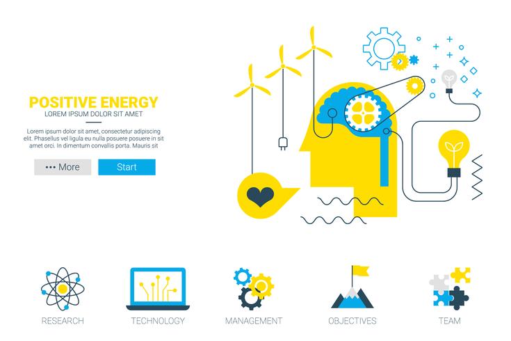 Positief energieconcept vector