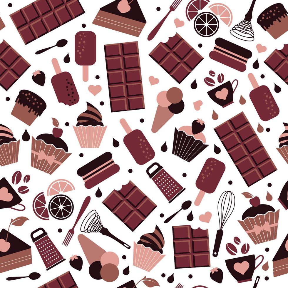 wereld chocolade dag. 11 juli naadloos patroon. vector illustratie